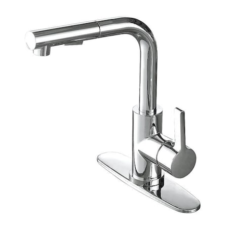 Kingston Brass LS2711CTL Gourmetier Continental Single-Handle Kitchen Faucet With Pull-Out Sprayer; Polished Chrome